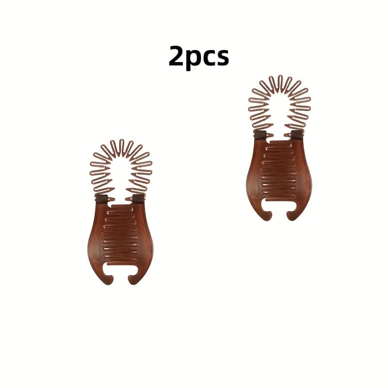 TEMU 2pcs Banana Hair Styling Clips - Plastic Cross Clip Closure, Non-slip Secure Hold, Vertical Hair Tool For Ponytail