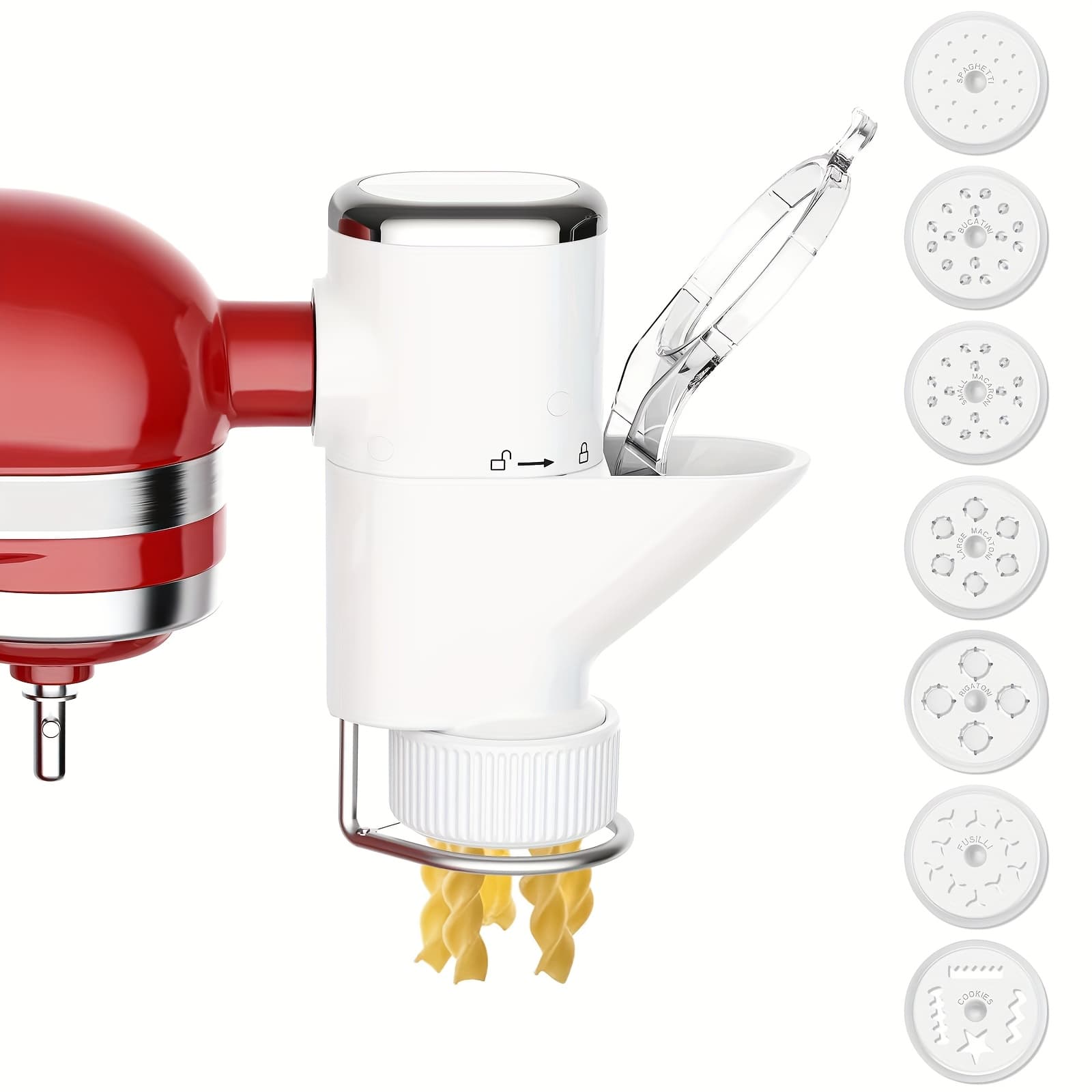 TEMU Attachment For Ka Stand Mixers To Make Pasta - Gourmet With 7 Interchangeable Plates, A Machine Accessory For Pasta Making, And Easy To Clean