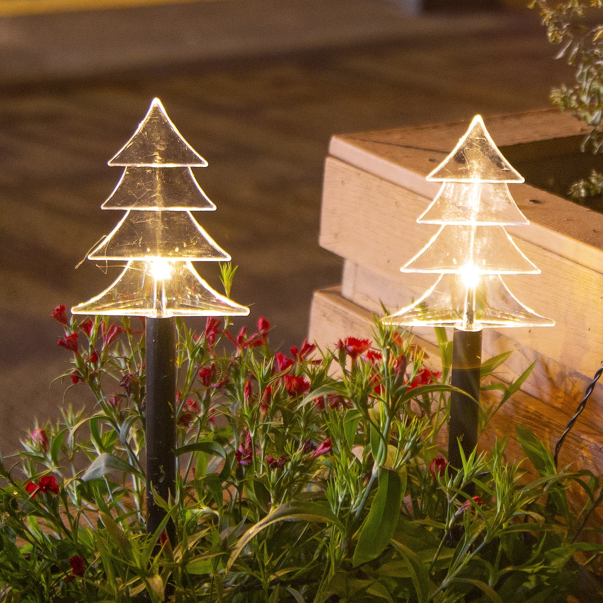 TEMU 5pcs Solar Garden Christmas Tree Lights Outdoor, Pathway Backyard Walkway Lights Solar Powered, Led Yard Decorative For Patio Path Landscape Outside