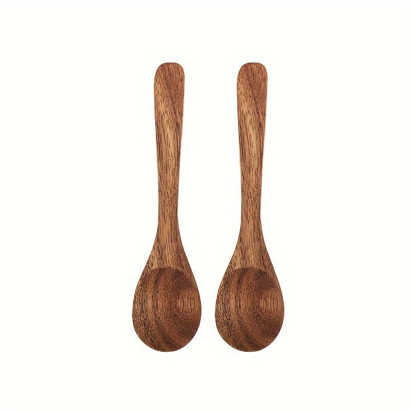 TEMU 2pcs/4pcs Small Wooden Spoons, Wooden Spoons For Eating, Soup, Rice, Coffee, Spices, Tea, Jam