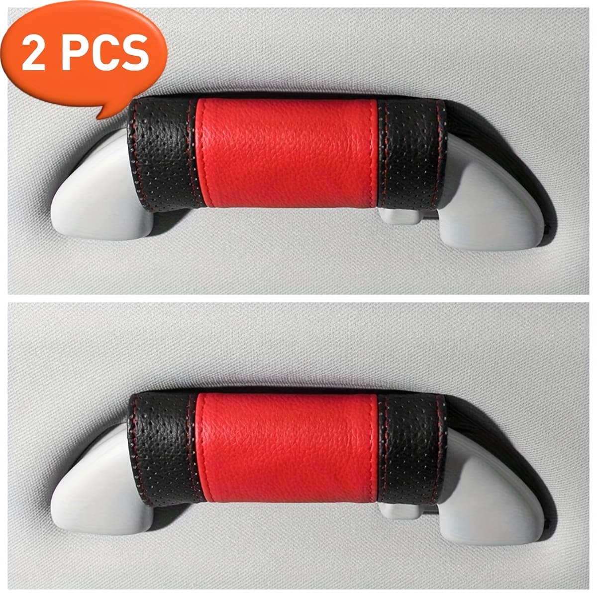 TEMU 2-pack Car Roof Handle Covers, Pu Leather Interior Handles, Fashionable And Durable, Essential Car Accessories