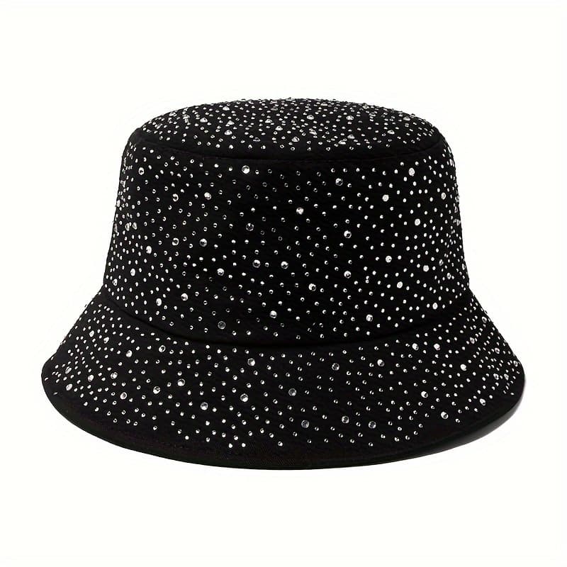 TEMU 1 Starry Sky Hand-embellished Solid Color Fashionable Versatile Women's Bucket Hat For