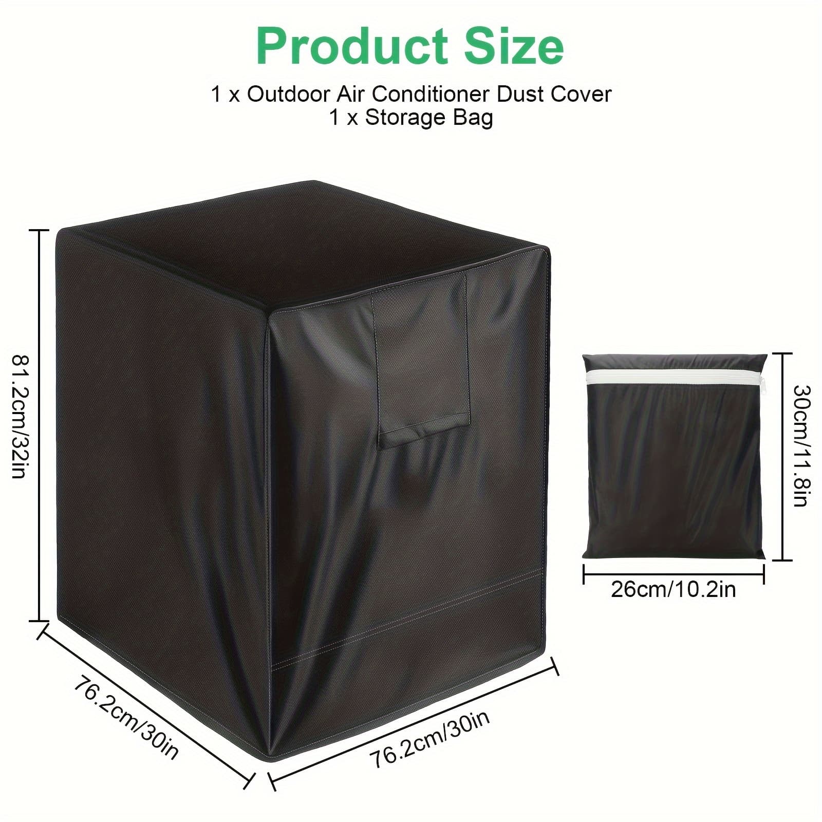 TEMU 30x30x32" Outdoor Air Conditioning Cover, Outdoor Unit Protector With Drawstring Closure, For Rain & Sun Protection, Ideal For Condenser & Hvac Units, 210d Oxford Cloth
