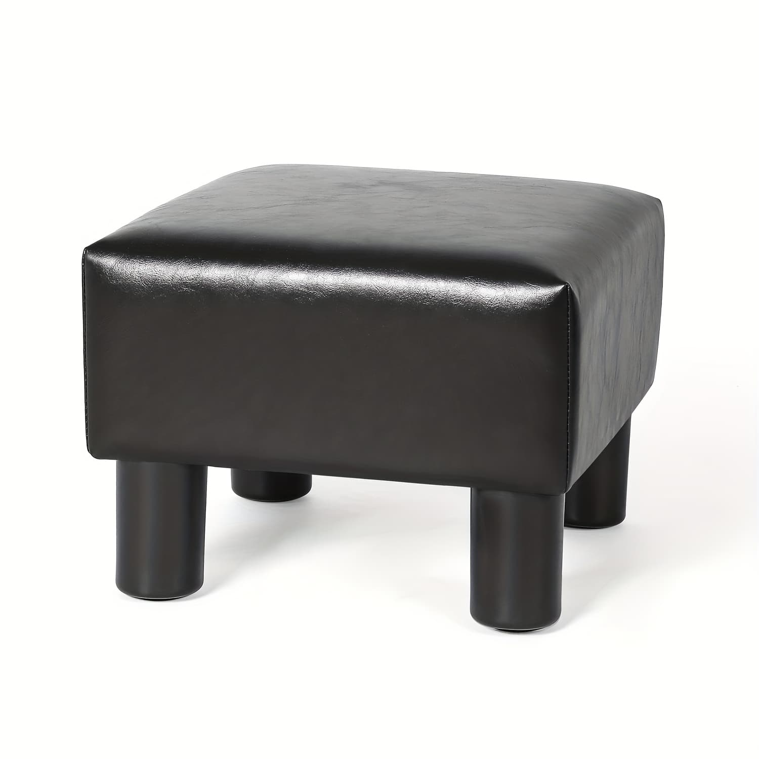 TEMU Stool Ottoman, Faux Leather Rest Footstool With Legs, Sofa Footrest Extra Seating For Living Room Desk Entryway Office