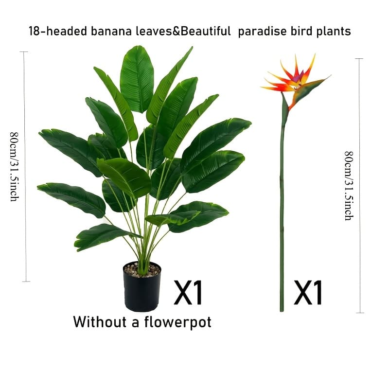 TEMU 2 Premium Realistic Bird Of Paradise Plants - -style , Patio Garden Wedding Holiday Decor (thanksgiving Christmas) | Modern Minimalist Artificial Greenery | Palm Plant Landscape Decor