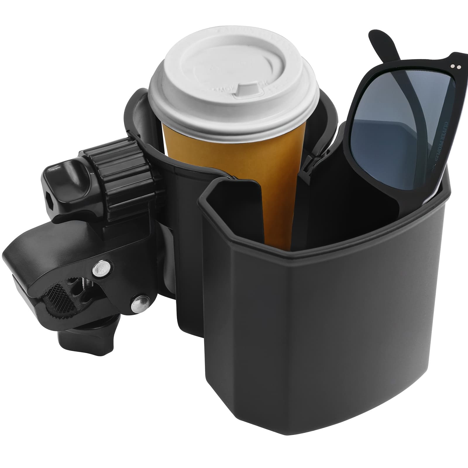 TEMU Set Of 2 (1 Universal Cup Holder For Walkers + 1 Phone Holder), Features A Strong Rotates 360°, Offering For Walkers, Wheelchairs, And Bikes