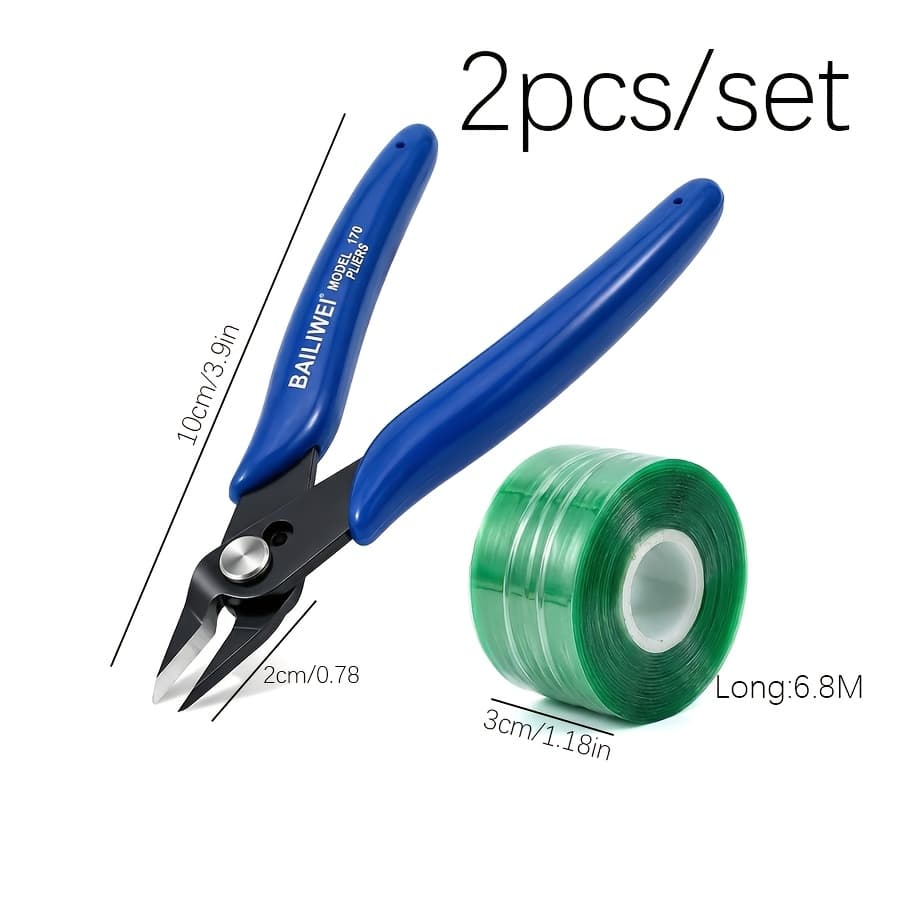 TEMU 2pcs Garden Tool Kit, 6.8m Grafting Tape & Professional Pruning Shears For Plant Grafting, Trimming, Fruit Trees, Roses, Succulents, Gardening Supplies With Grafting Strips, Ideal For Home