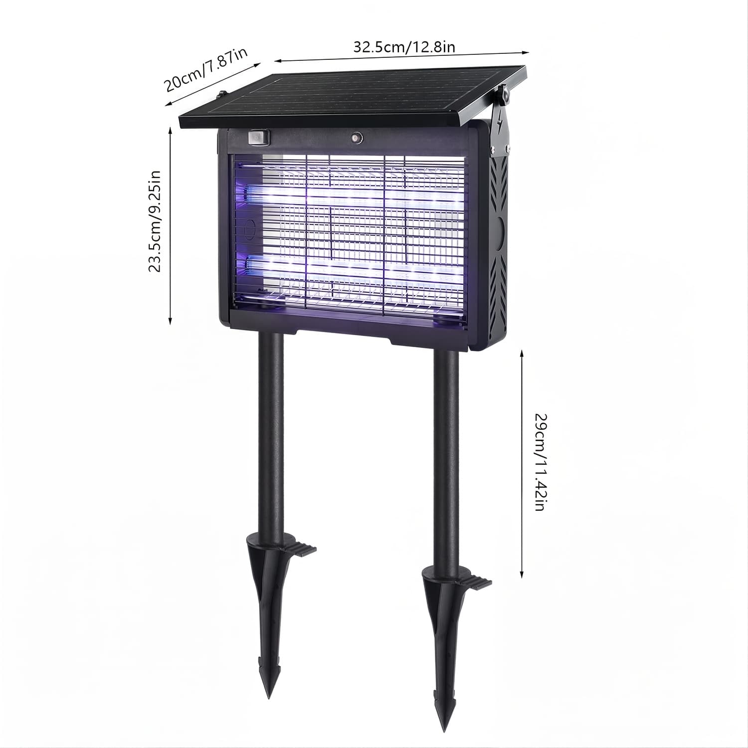 TEMU 7500mah Solar Killer, Outdoor Courtyard, , Outdoor Repellent Lamp Fly Trap, Solar Pest Repellent Device, Rechargeable, Suitable For Patios, Courtyards, Households, Gardens And Camping Traps