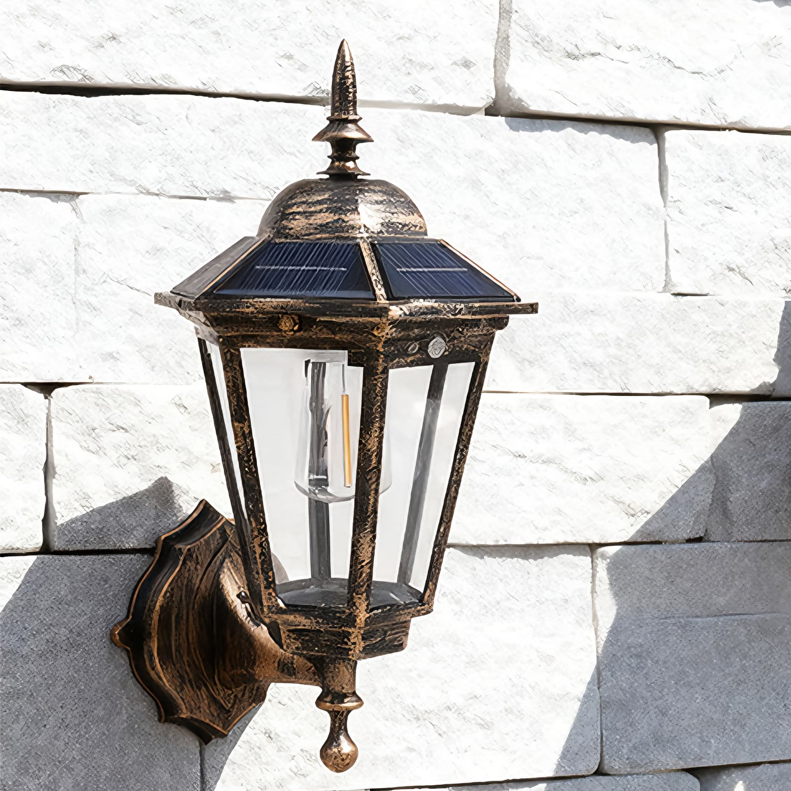 TEMU Outdoor Solar Wall Light, Security Light With Motion Sensor, 3 And Dusk To Dawn Sensor, Exterior Wall Light, Suitable For Garden, Patio, Porch, Garage Door