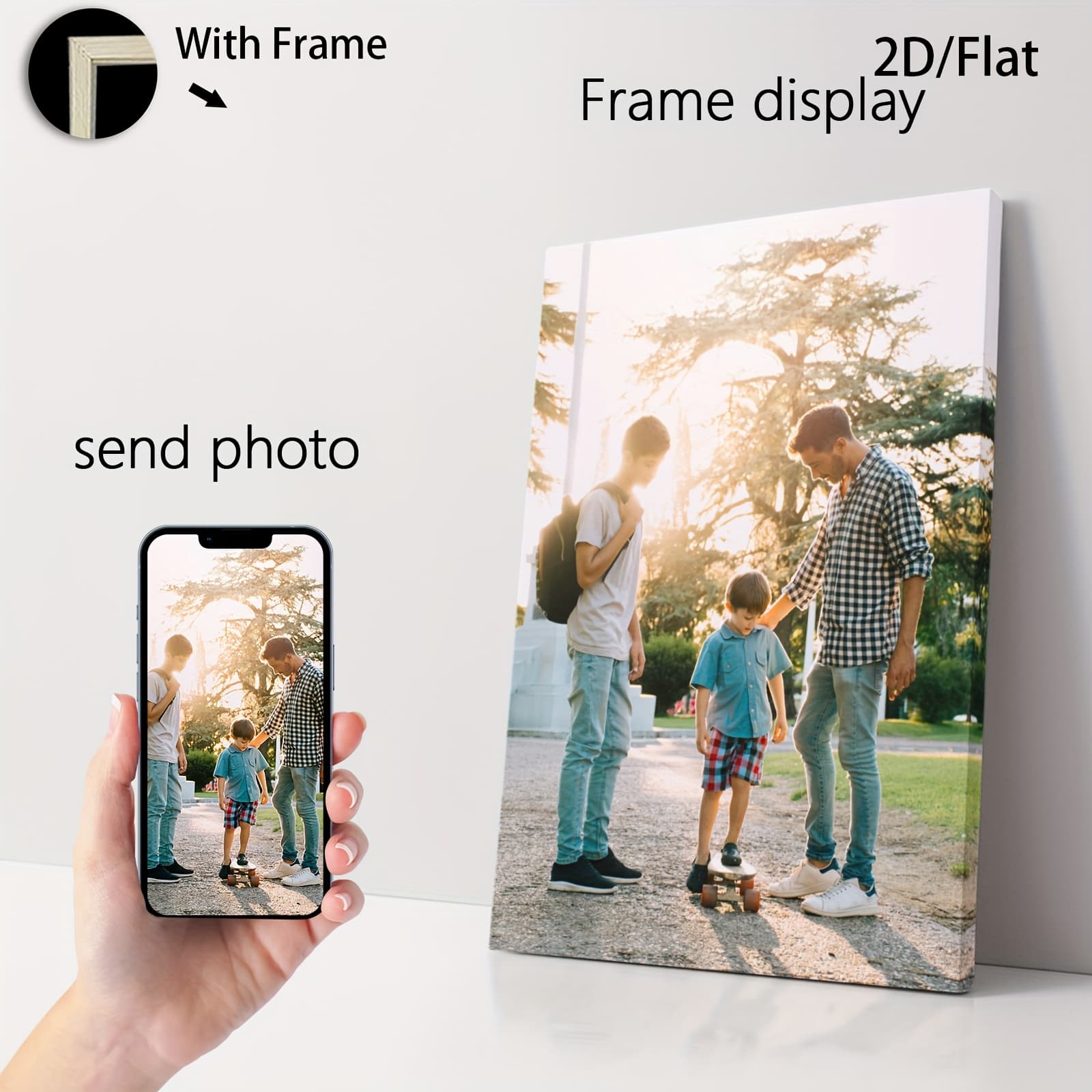 TEMU 2d Flat, 2d Flat, 1pc Wooden Framed Poster, Personalized Picture Wall Art, Happy For Family, Perfect Gift For Family Birthday, Anniversary, Home Decor, Wall Art, Wall Decor