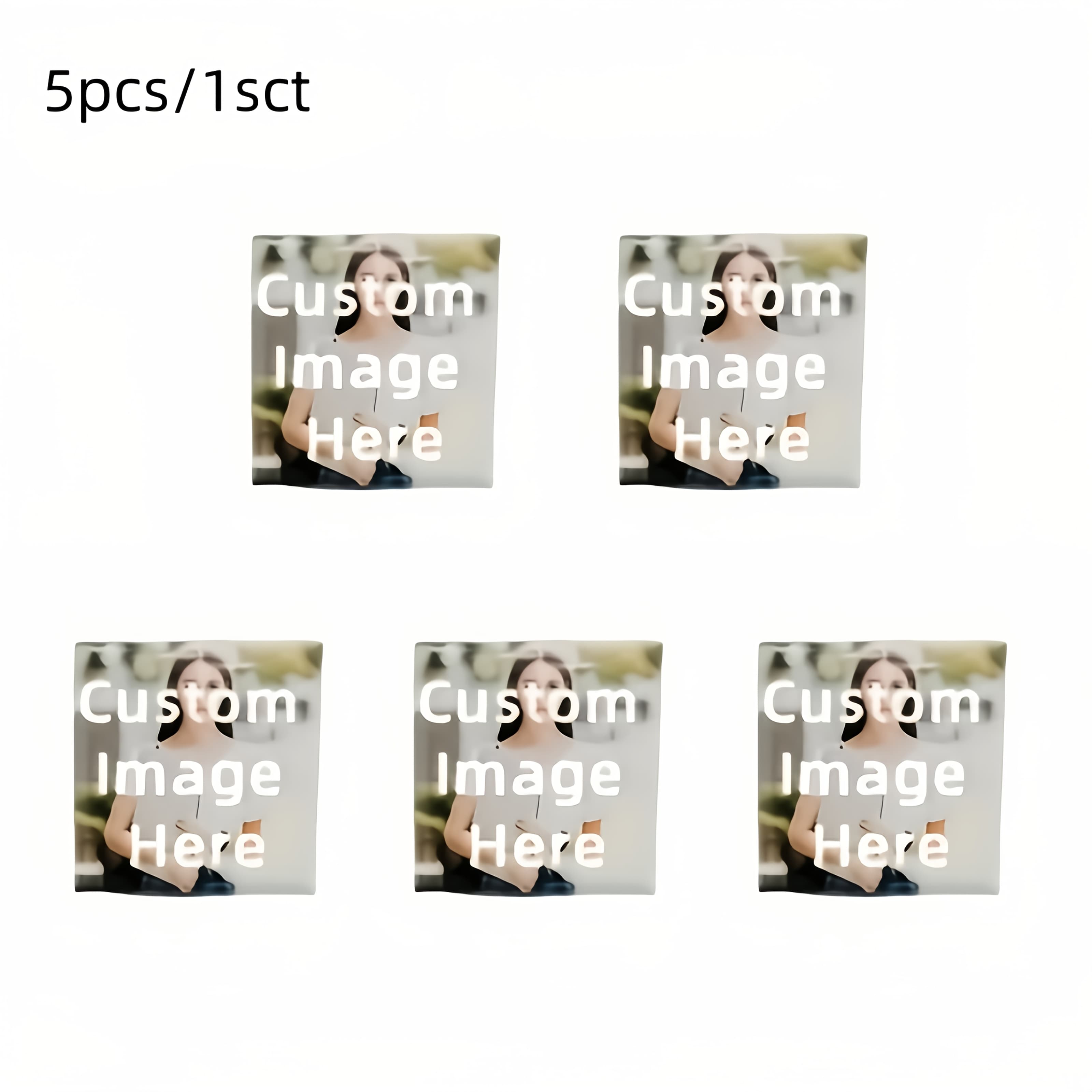 TEMU Set Of 5 Custom Fridge Magnets Measuring 5×5cm, Featuring Personalized Images. Ideal For Wedding Souvenirs And Party Giveaways, And Are Scratch-resistant.