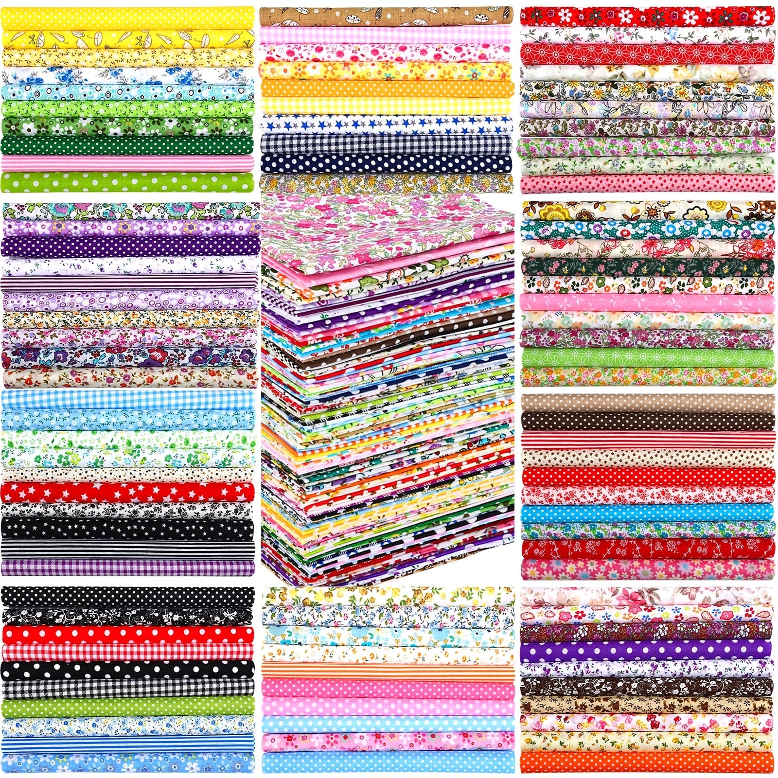 TEMU 200pcs 10x10 Inch Cotton Squares Compatible For Quilting - With Polka Cloth, Handmade Diy Craft Squares For Scrapbooking, Quilts & (bulk Roll For , Handmade Accessory)