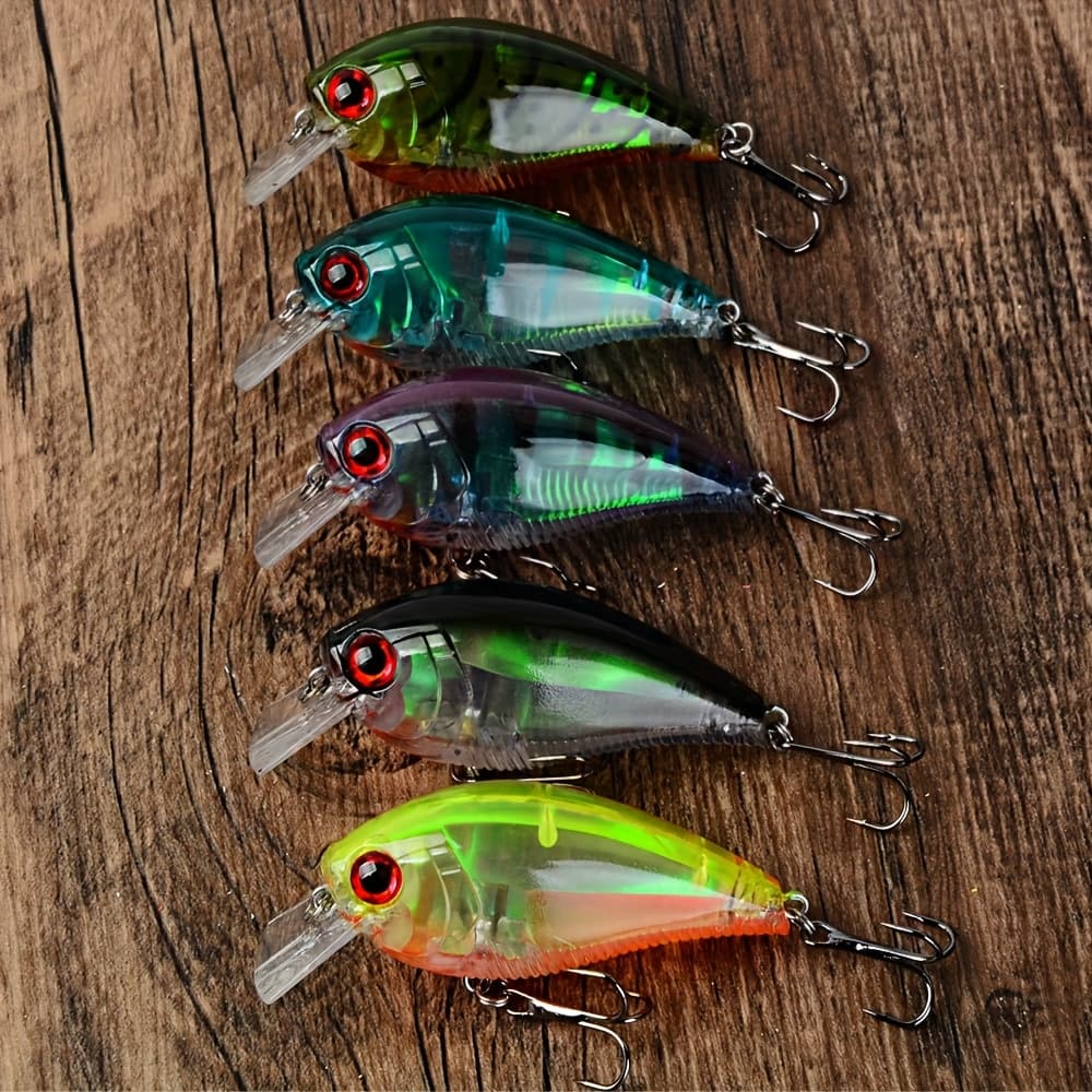 TEMU 5pcs New Crankbait Lure 7.5cm/2.95inch 13g Quality Hooks Artificial Bait Hard Fishing Cranks