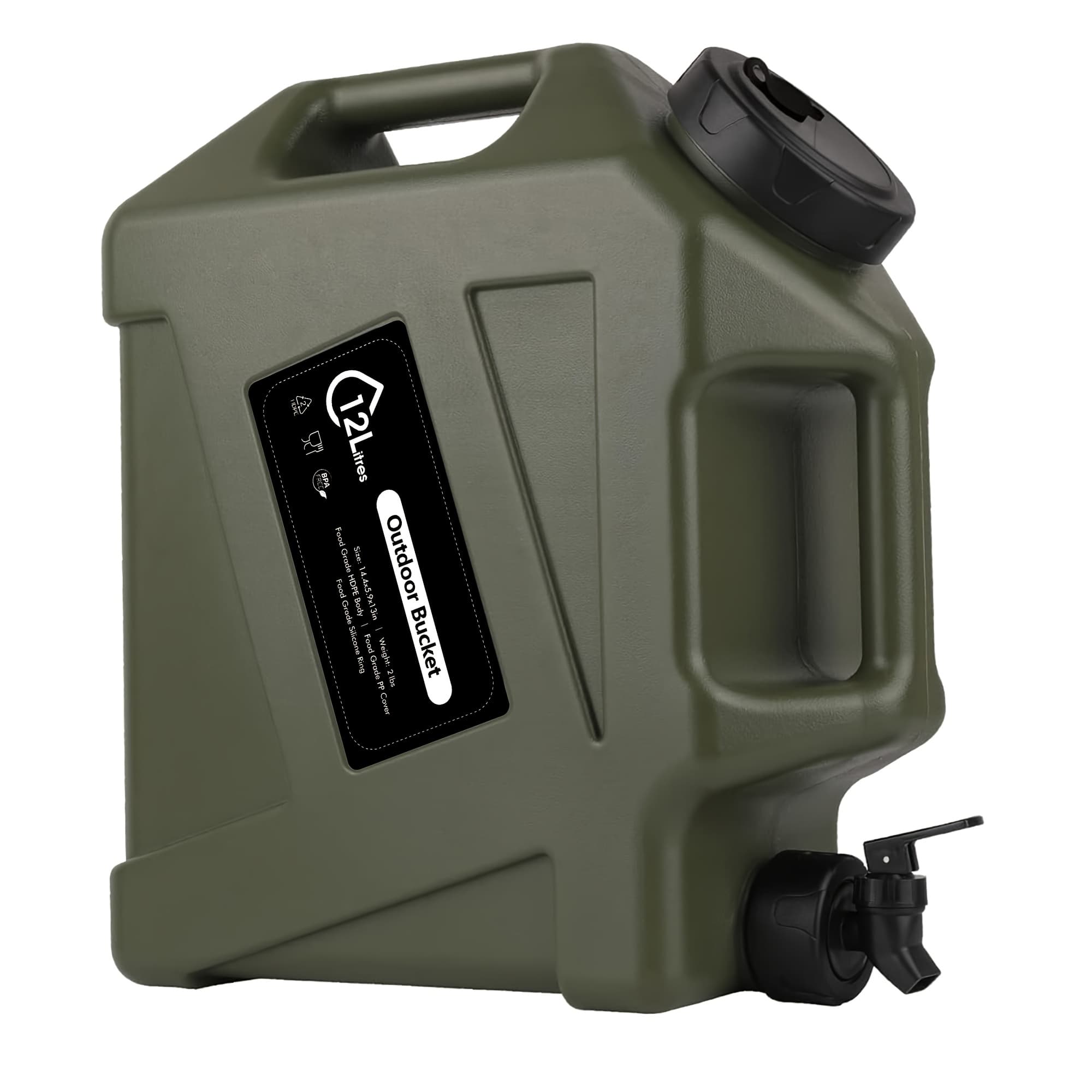 TEMU 3.45 Gal/4.95 Gal Water Jug With 2 Handles/spigot, Pvc Bpa Tank, Water Container With Spigot, Multifunction Water Storage Containers For Outdoor/camping/rv/hiking