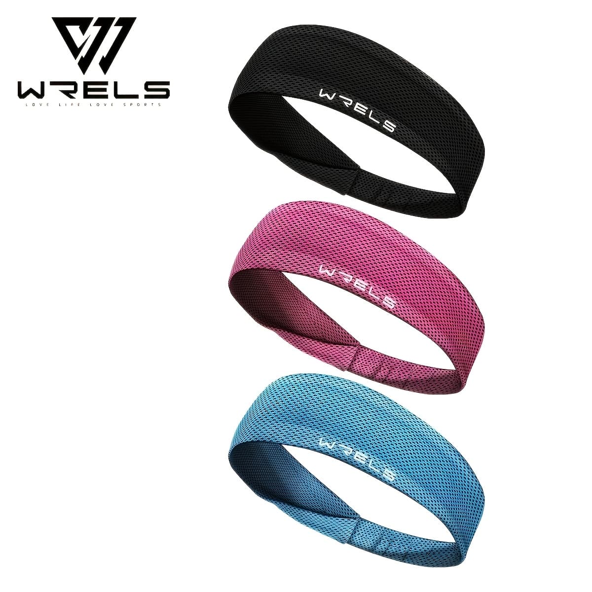 TEMU 3pcs Wrels Cooling Headbands For Sports - Sweat-absorbent & Breathable Elastic Suitable For Running, Fitness, Yoga, Badminton - - Headbands For &, Machine Washable Outdoor For Gym, Training, Yoga