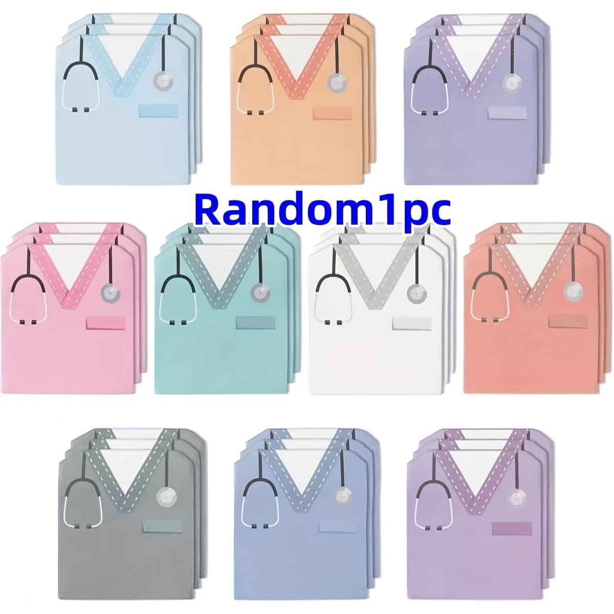 TEMU 1pc/20 Sheets, Fun Nurse Uniform-shaped Creative Irregular Reusable Sticky Notes For Hospital Students, Memo Notes, Random Colors (1pc/20 Sheets)