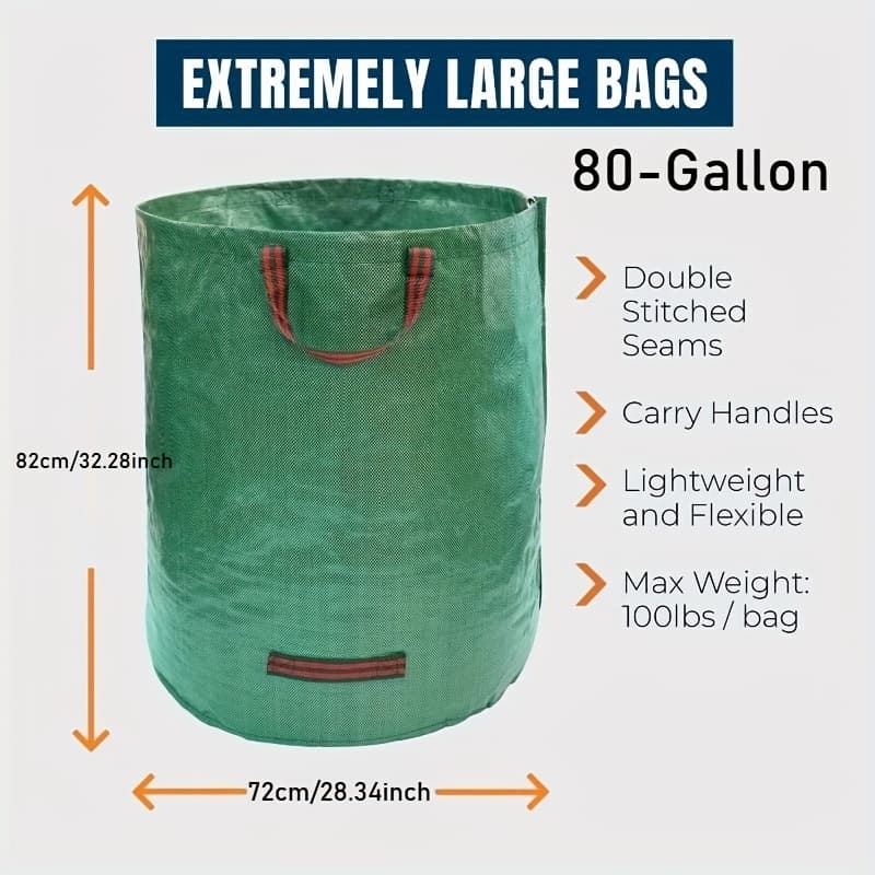 TEMU 72-gallon Sturdy Garden Bags | Reusable Bags For Leaf And Lawn | Made From Durable Polypropylene With A Pet Film Coating For Collecting And Grass Clippings