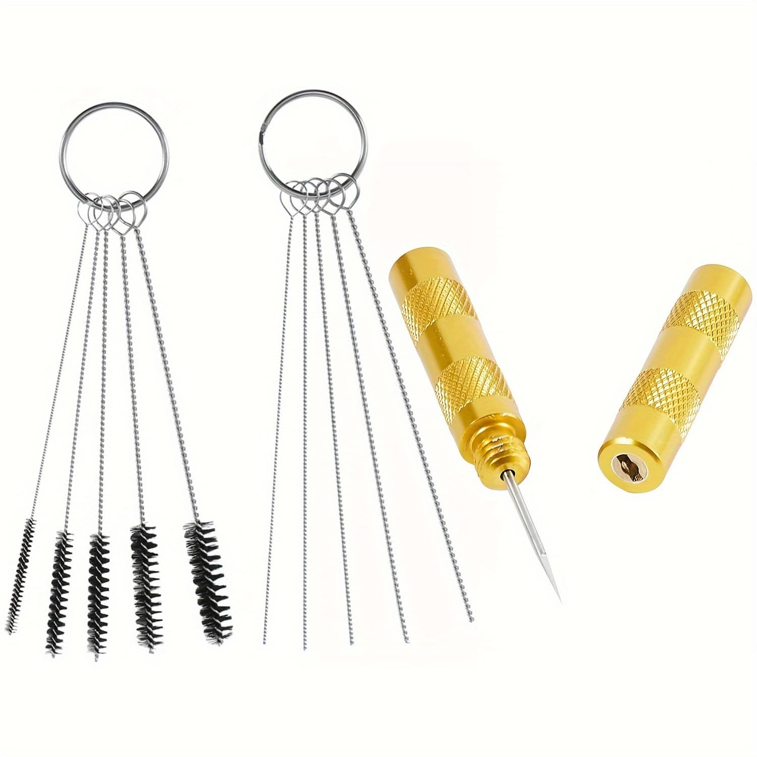 TEMU 11pcs/set Airbrush Spray Cleaning Repair Tool Kit, Airbrush Cleaning Kit, Stainless Steel Needle Brush Set, Includes 5pcs Cleaning Needles, 5pcs Cleaning Brushes And Needle