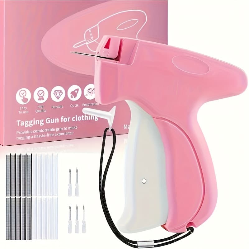 TEMU Clothing Fixer, Quick Clothing Stitch Gun, Handheld Stitch Gun Quick Clothing Fixer, Mini Sewing Micro Tagging Gun (pink)