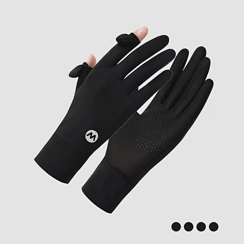 TEMU A Pair Of Solid Color , Short Thin Breathable Touchscreen Gloves With Mesh Ventilation, Fashionable Outdoor Driving And Cycling Gloves, Ideal Gift