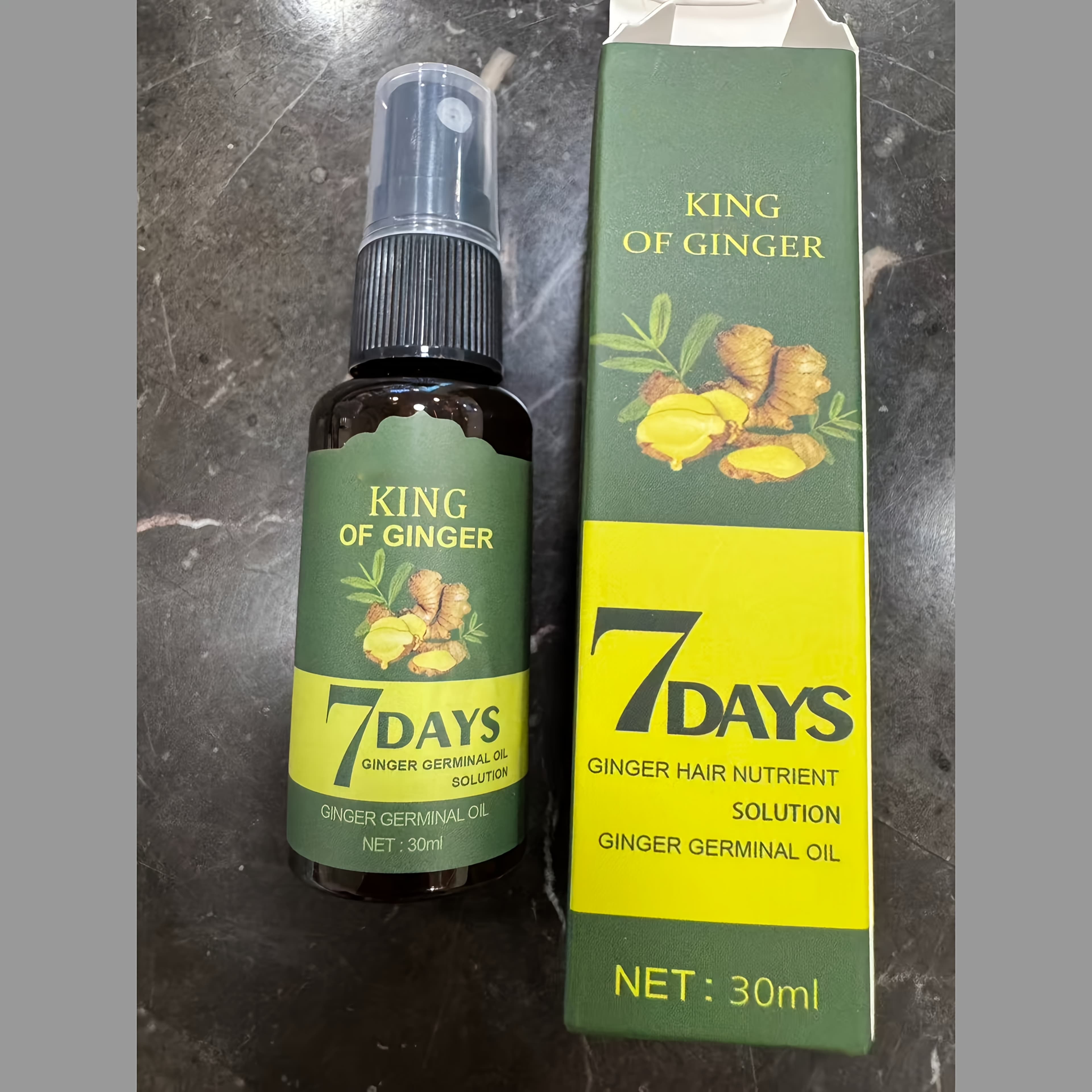 TEMU Ginger Hair Oil& Biotin Hair Serum, 7-day Ginger Nourishing Scalp Massage For All Hair Types, Hydrating Hair, Perfect Valentine's Day& Gift For Women& Men, New Years