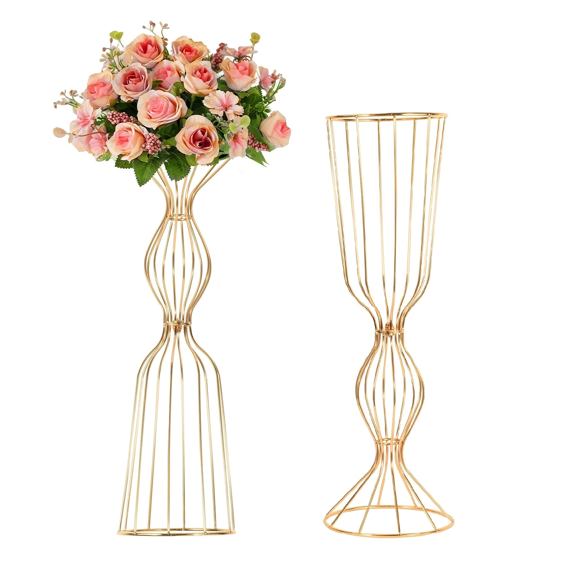 TEMU 2-pack Elegant Metal Flower Vase Stands, 23.6" Tall, Versatile Centerpieces For Wedding, Anniversary, Housewarming, Christmas, Halloween, Easter, Thanksgiving Decor, No Electricity Required
