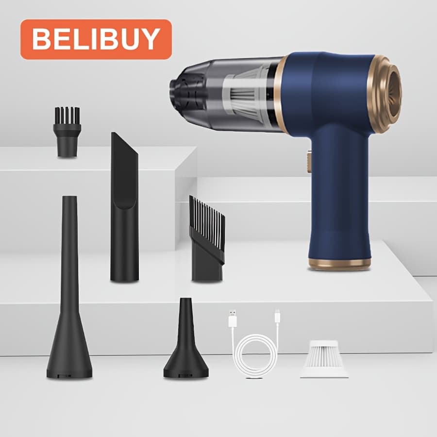 TEMU Belibuy Xcq-808 Mini Handheld Vacuum - Lightweight And Portable - 7.4v Usb Rechargeable, Ideal For Of Cars, Homes, Boats, And Industrial