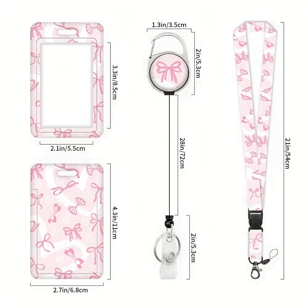 TEMU 2d Pink Lanyard For Women - Cute For Id Badge Holder With , Heavy Duty, For Ideal For Teachers, Nurses, Office Gifts, Nurse Additions