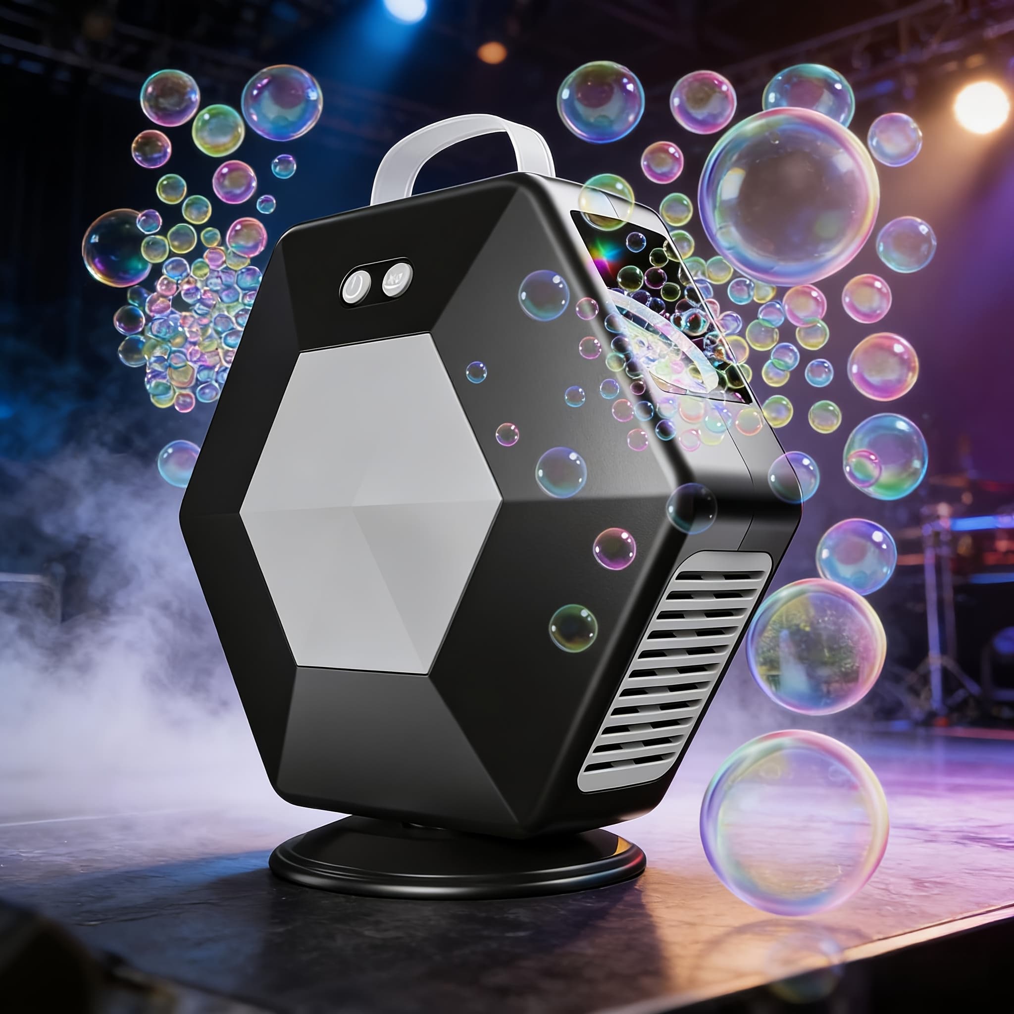 TEMU 360° Rotatable Stage Bubble Machine, 16000+ Bubbles Per Minute, Suitable For Outdoor Use, Parties, Weddings