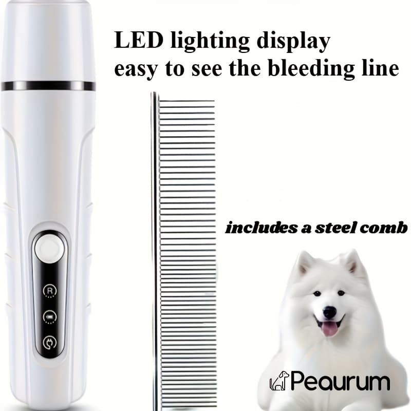 TEMU Nail Grinder For Pets, Designed For Dogs And Cats, Featuring A Rechargeable Design With Minimal Noise And Vibration, Ideal For Trimming Nails
