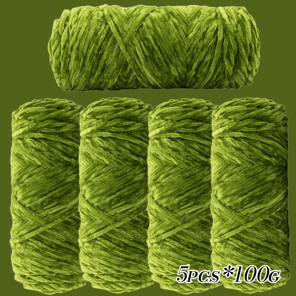 TEMU 5pcs Chenille Yarn, 500g - Plush Velvet Yarn For Crocheting Blankets And Hats | Warm, Thick, And Shape-retaining Diy Craft Yarn