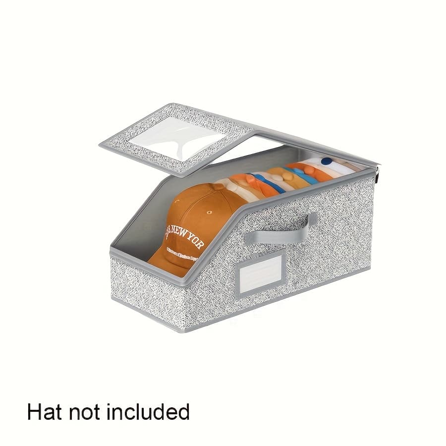 TEMU Baseball Storage Box, Hat Storage Rack, Can Hold Up To 12 Hats, With Transparent Window, For Home Storage