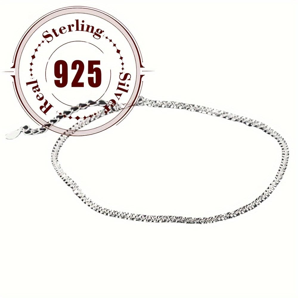 TEMU Elegant Silvery Anklet For Everyday, Elegant 925 Sterling Silvery Starry Anklet - & Party Wear