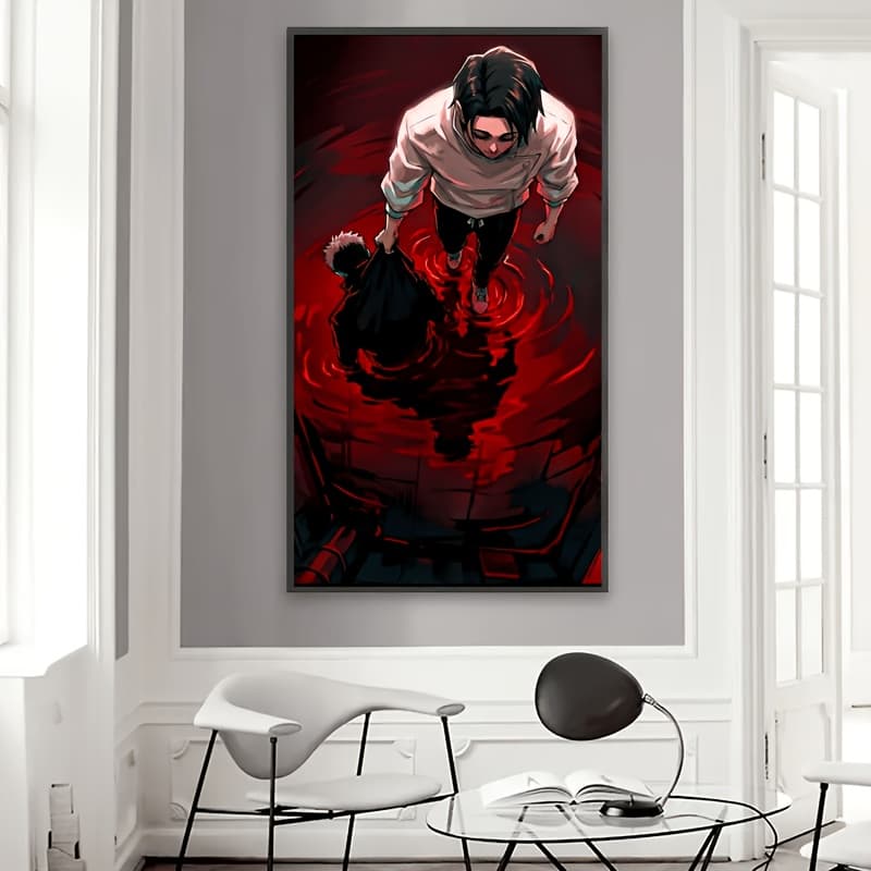 TEMU 2d Flat, 2d Flat, 1pc Hot Anime Frameless Canvas Poster 40x75cm, Home Dorm Bedroom Wall Decoration Poster, High Definition Modern Printing Art, Collectibles