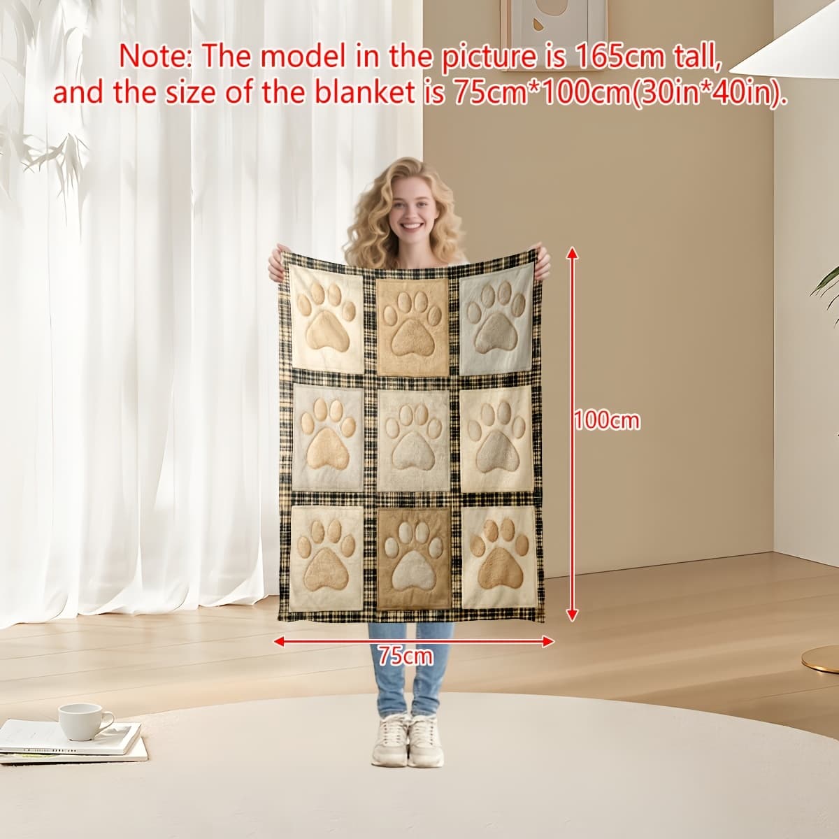 TEMU Super Soft Print Flannel Blanket, 280gsm 2d Flat Skin-friendly Warm Throw, Not , Perfect For Home Decor, Pet Lovers, , 2d Flat