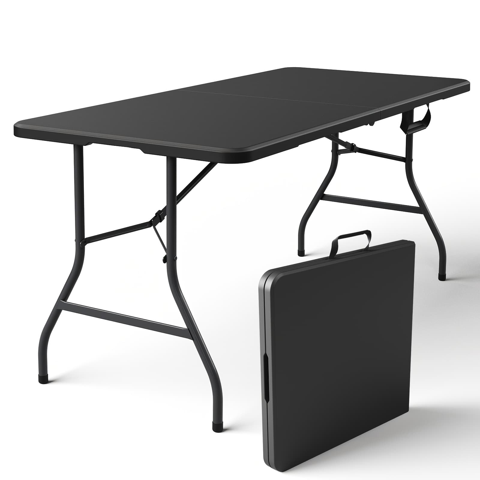 TEMU 4ft/6ft/ Foldable Outdoor Dining And Utility Table - Desk For Backyard Weddings, Living Room And Study Room Homework