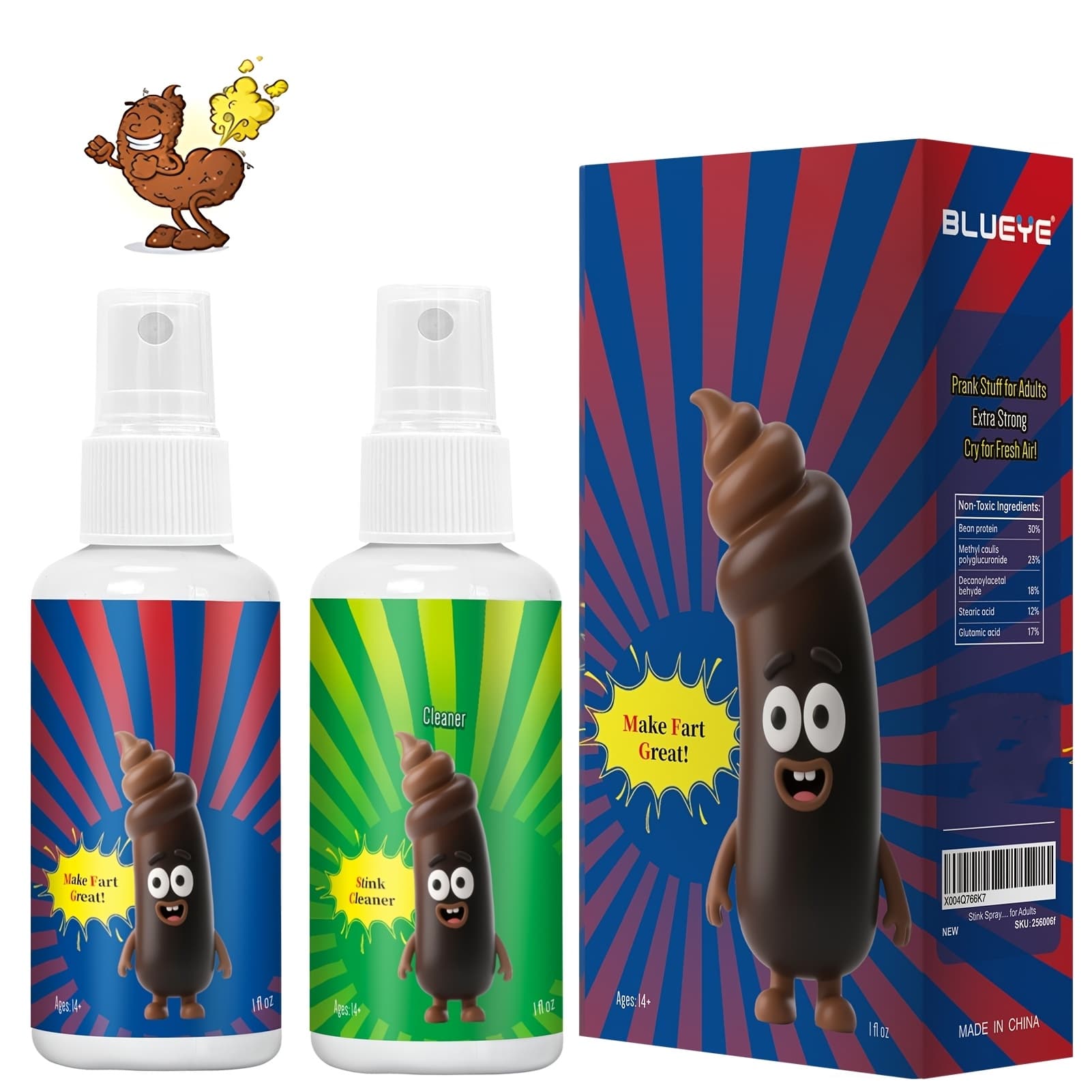 TEMU 2packs Fart Spray Extra Strong, Stink Smell Like Fart , Hilarious Gag Gifts, Funny Pranks Stuff For Adults, Stocking Stuffers -non Toxic "bad" Gas- Gifts