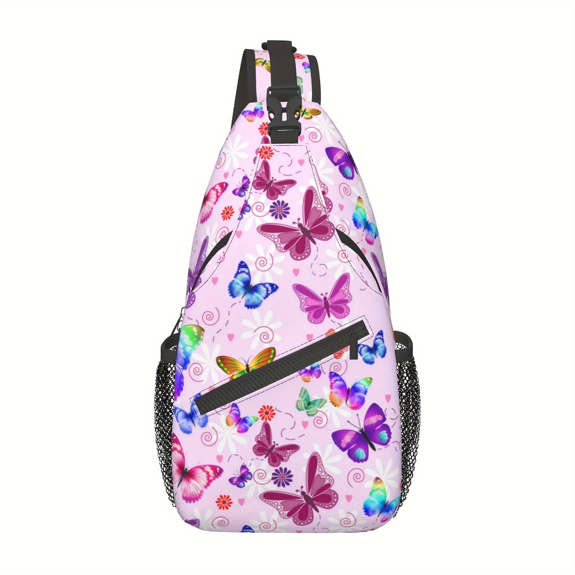TEMU Butterflies Sling Bag Crossbody Bag Chest Hiking Shoulder Bag For Men Women