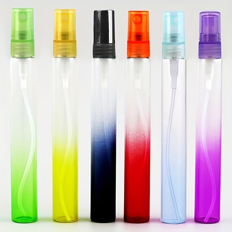 TEMU 5pcs 10ml Gradient Color Perfume Atomizer Set, Lightweight And Portable For Travel, Shopping, And Gifting , ,