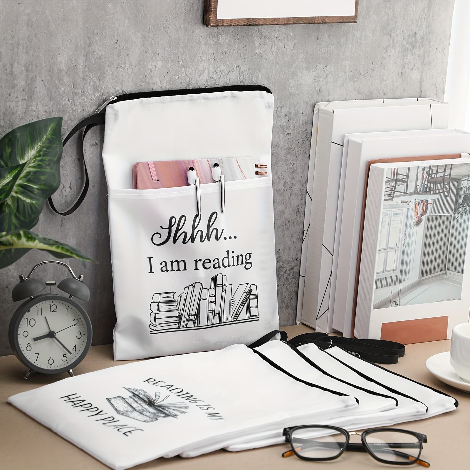 TEMU 8pcs Book Club Gifts Book Pouch Sleeves Bulk With Zipper And Pocket Sleeve For Librarian Lovers Bookish Group Club Gifts, 11 X 8.7 Inches (book)