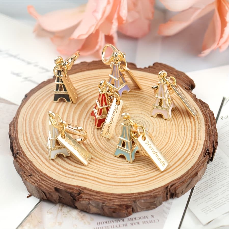 TEMU 6pcs Exquisite Mini Keychain Set, Simple And Stylish Design - Practical Keychains Couples, Family, Gift