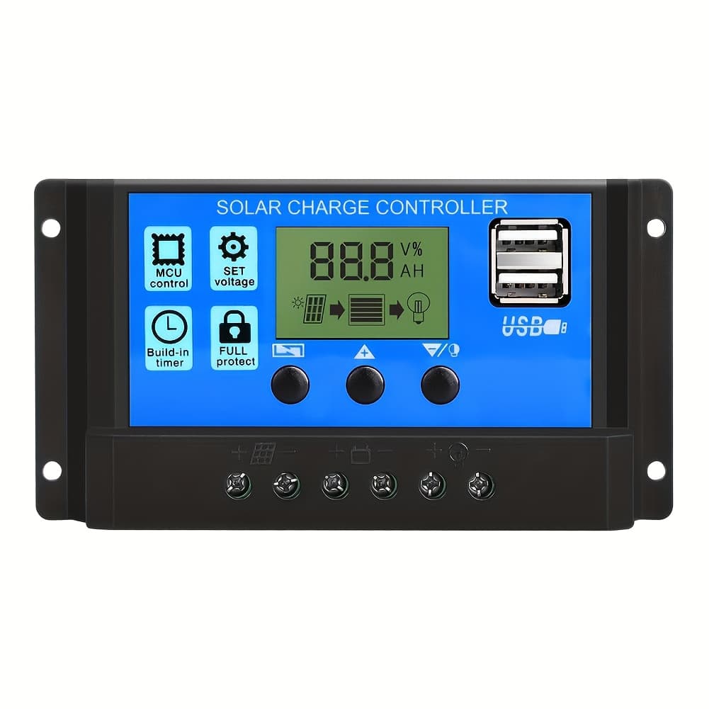 TEMU A Set Of 10a/30a Solar Controller For Fully Automatic Charging Of Lead-acid Batteries For 12v And 24v Street Lamps. Universal Type For Photovoltaic Power Generation Lithium Batteries.