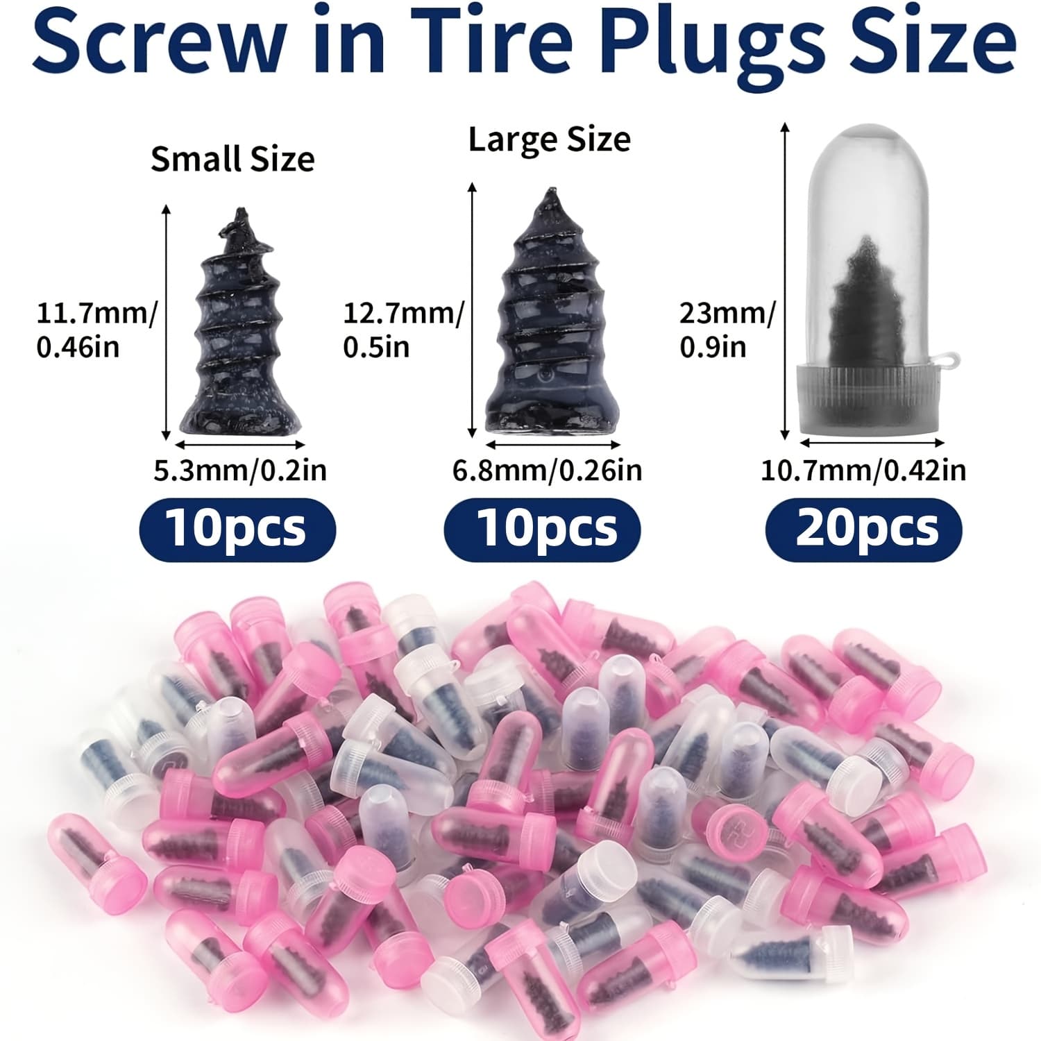 TEMU 20pcs Spiral Type Tire Repair Studs Universal Tire Patching Kit Quick Tire Repair Tool Suitable For Cars, Motorcycles, Suvs, Trucks, Rvs, Bicycles, Tubeless Tire Repair