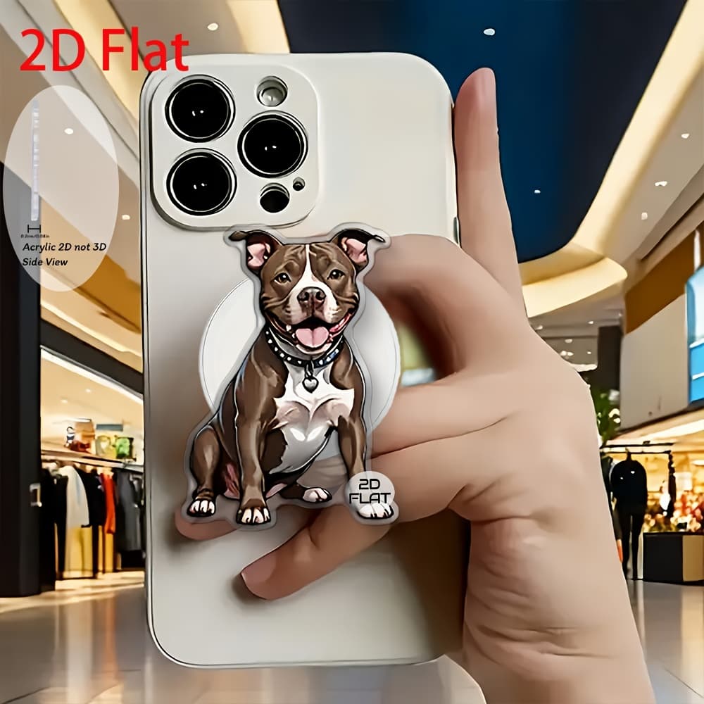 TEMU 2d Flat Design Acrylic Retractable Mobile Phone Holder, Pop-up Mobile Phone Holder