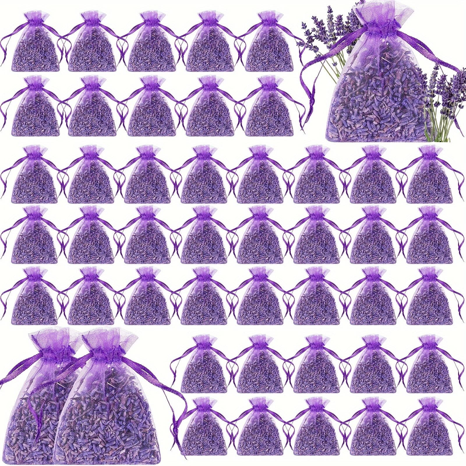 TEMU 120 Pack Lavender Sachets Bags Bulk For Drawers And Closets Home Fragrance Sachet Dried Lavender Flower For Wedding Bridal Shower Favors