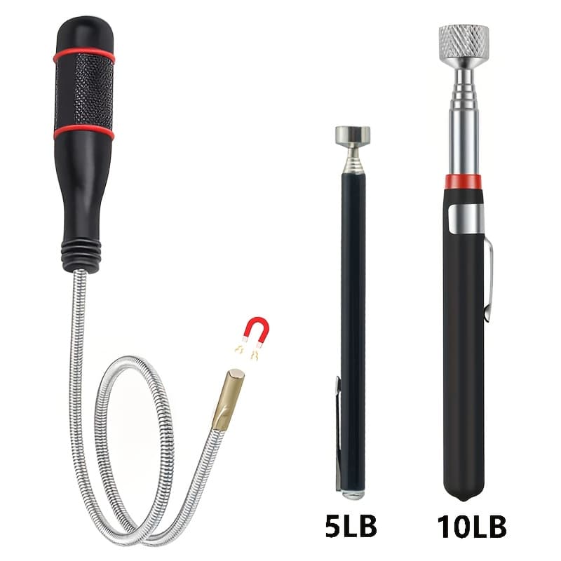 TEMU 3pcs/set Magnet Pickup Tool, Telescopic Magnetic Pickup Tools Picking Up Small Pieces, Ideal For Vehicles And , Perfect For Hard-to-access .