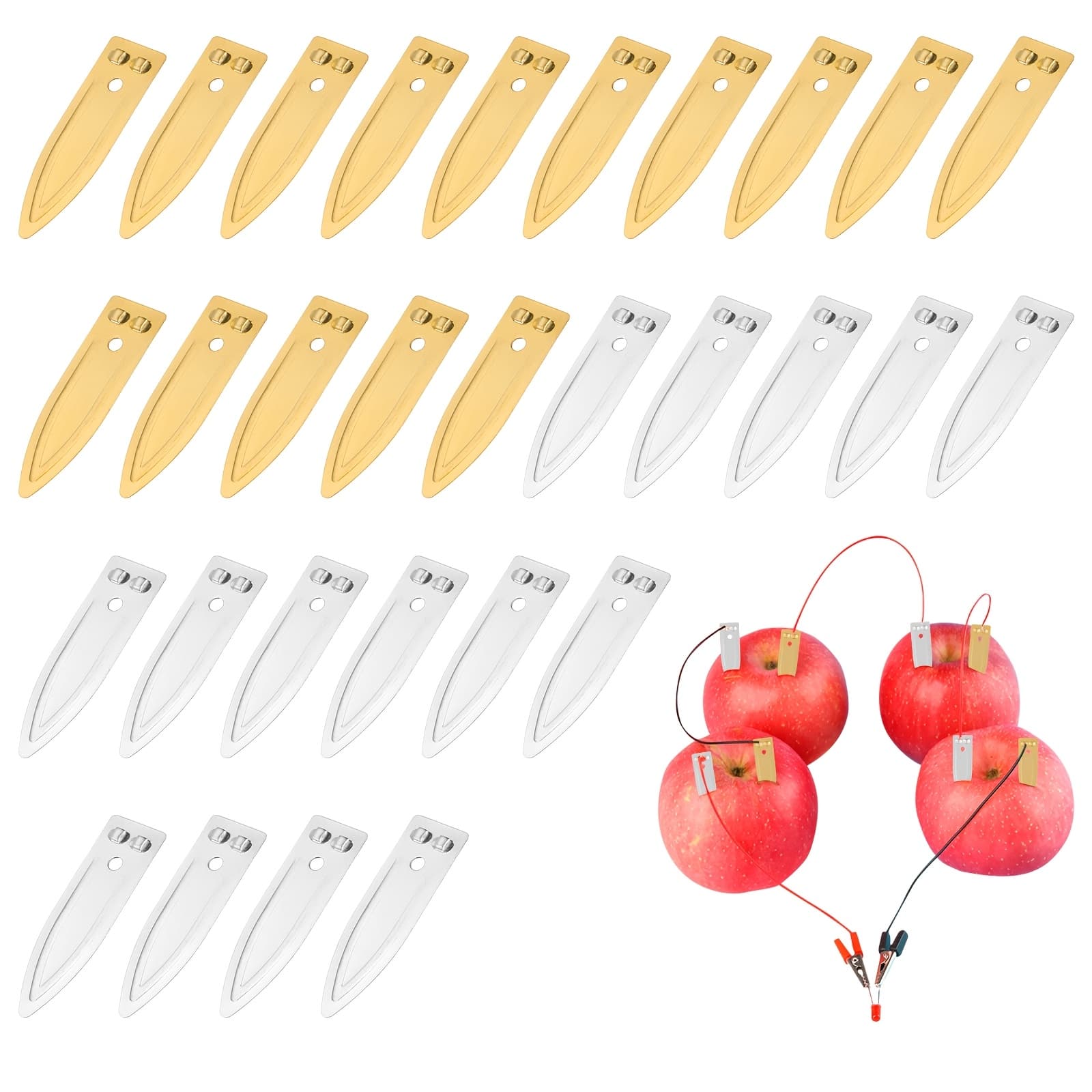 TEMU - Electrode Strips Sheet Sheet Fruit Battery Power Generation Experiment Materials 30pcs Packed ( Sheet, Sheet 15pcs Each)