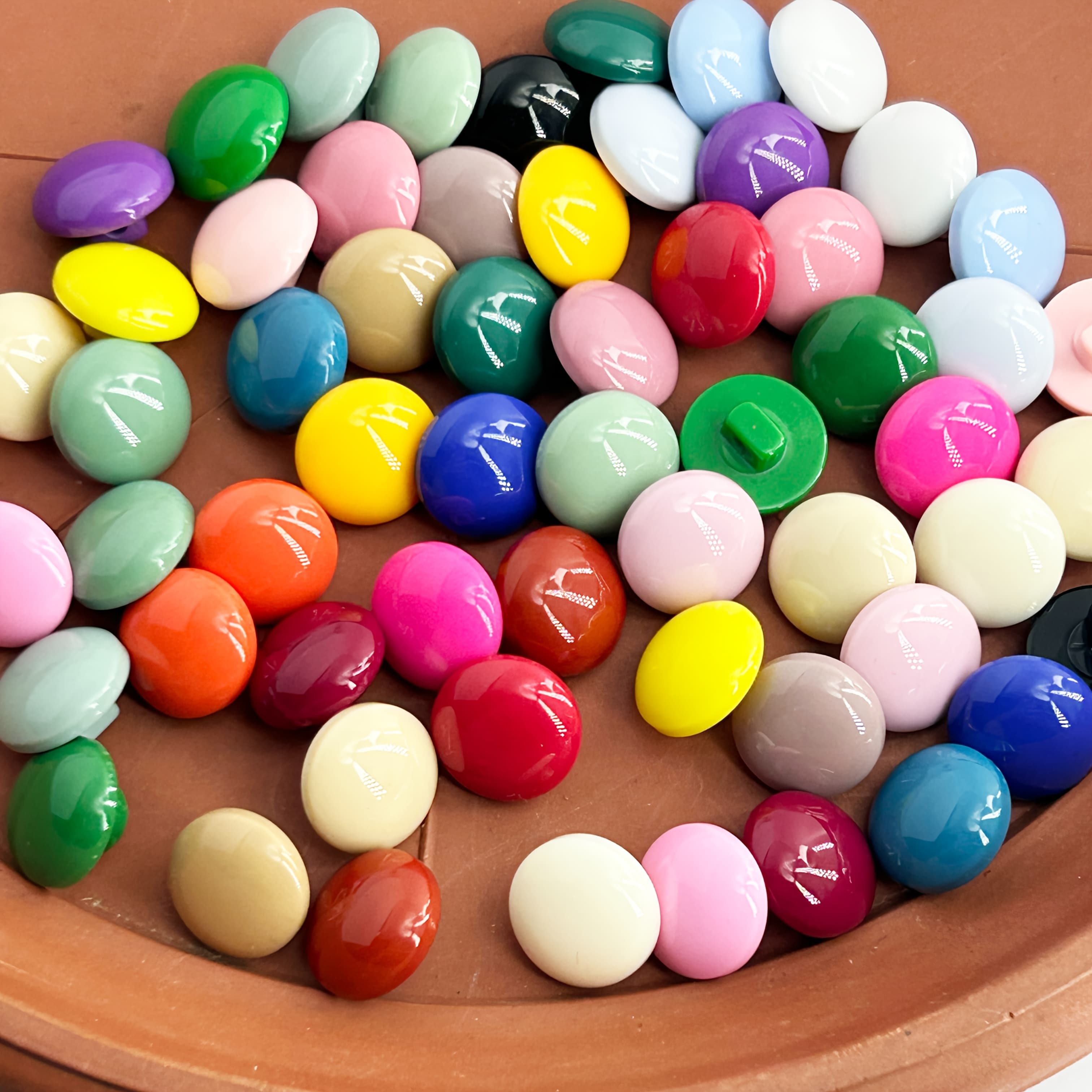 TEMU Candy Color Handmade Buttons 50pcs