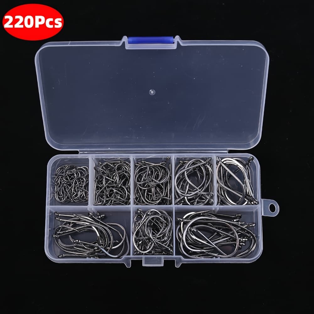 TEMU A Set Of 220 Ise-ni Fishing Hooks In Sizes, Suitable For Freshwater And Saltwater Fishing