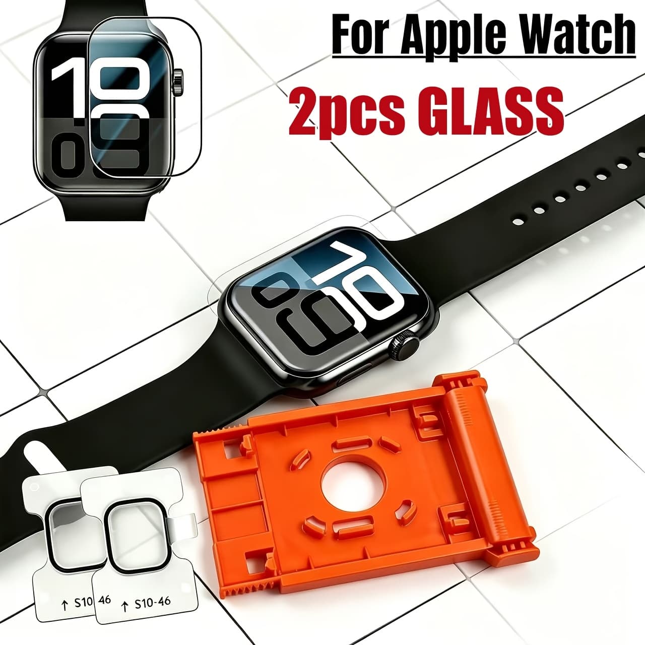 TEMU 2pcs Screen Protector Set, Soft Film Fit, Non-glass Premium Flexible Soft Film, Pet Plastic Material, Suitable For Watch | 9h Hardness | Installation | | High Definition | Compatible With For Iwa